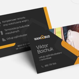 Wizytówki drukowane – dwustronne, kolorowe z projektem graficznym (250 szt.)