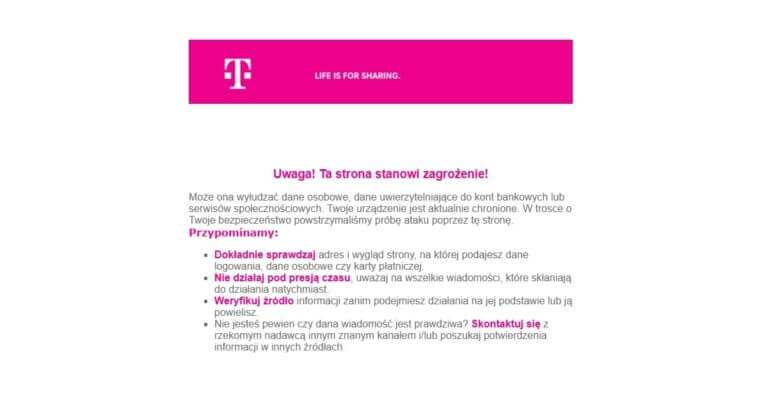T-Mobile – Uwaga! Ta strona stanowi zagrożenie! – jak rozwiązać problem zablokowanej strony